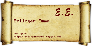 Erlinger Emma névjegykártya